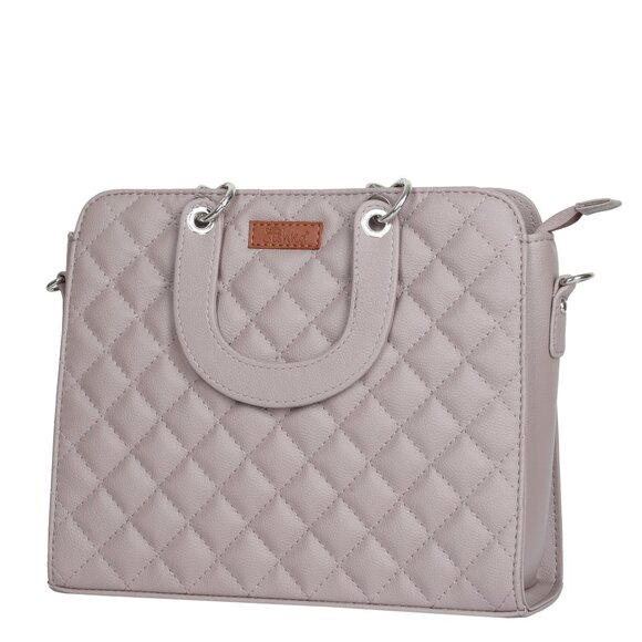 Vegan Leather Mauve Colour Handbag for Women– Top-Handle Tote Bag, Satchel Purse - Picture 9 of 11